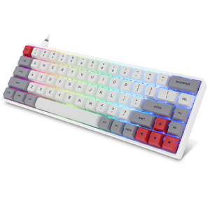 Hot Selling 68 Keys Mechanical Keyboard Gateron Optical Red Switch Colorful Rgb Mechanical Gaming Keyboard gk68 sk68