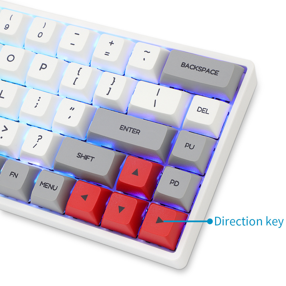 Hot Selling 68 Keys Mechanical Keyboard Gateron Optical Red Switch Colorful Rgb Mechanical Gaming Keyboard gk68 sk68