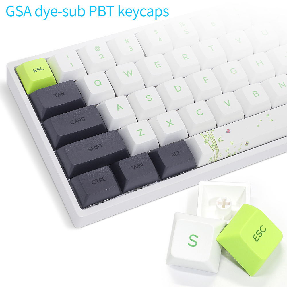 Amazon hotsale sk64s gk64s RGB 60% PBT Gateron optical green switch mechanical gaming keyboard panda design