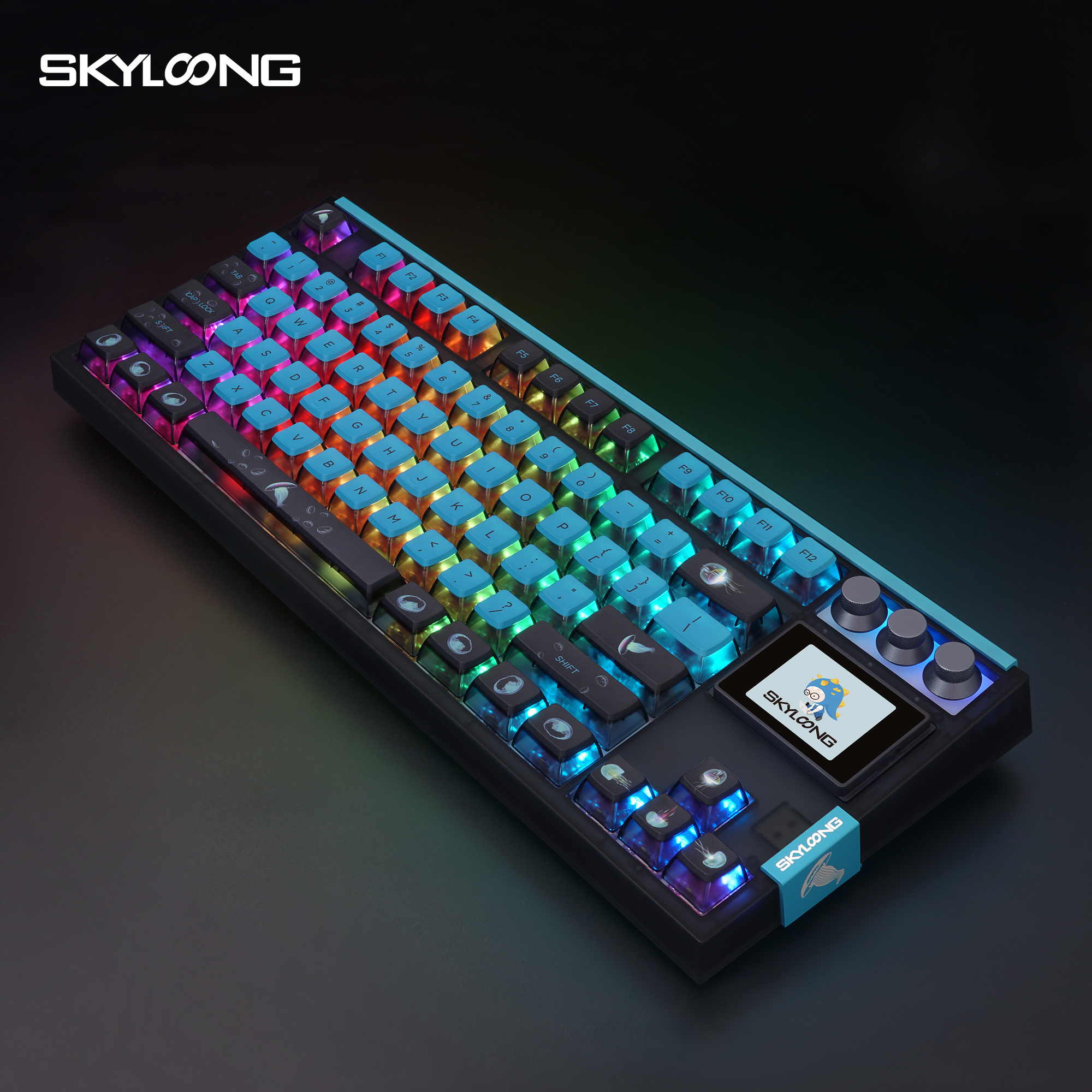 SKYLOONG GK87PRO newest hotswappable 2.4GHZ BT wireless gaming RGB kailh switch 80% TKL  87keys mechanical keyboard