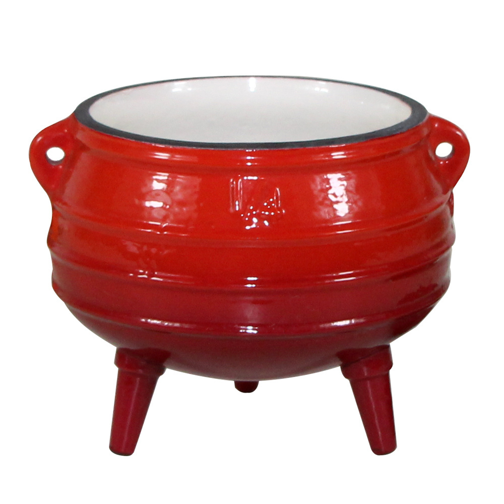 Factory supply  Cast Iron  Outdoor camping potjie pot enamel South African pot with three legs