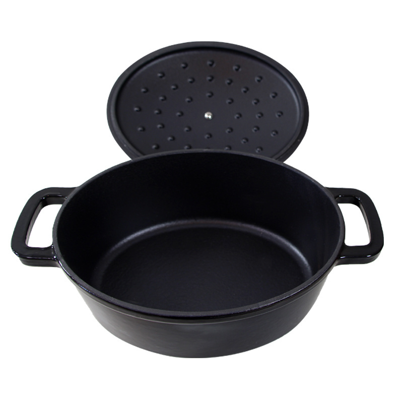 Wholesaler Black Enameled Cast Iron Pumpkin Dutch Oven Soup Pot and Pans for Camp