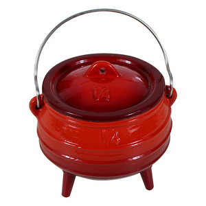 Factory supply  Cast Iron  Outdoor camping potjie pot enamel South African pot with three legs