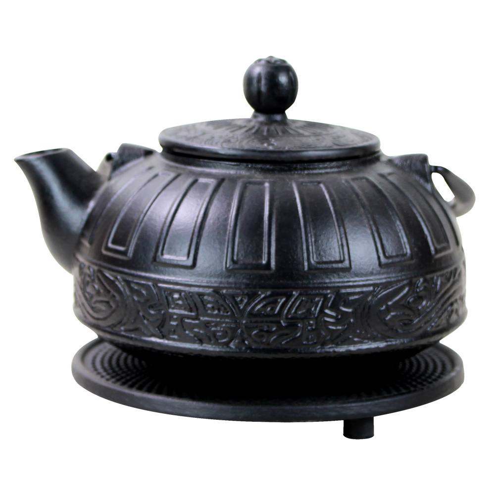 High Quality 800ml black Chinese Tea Maker Cast Iron TeaPot Kettle with Mesh Strainer