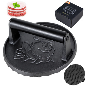 Cookwin new style cast iron Burger Press BBQ Custom Cast Iron steak Meat smasher