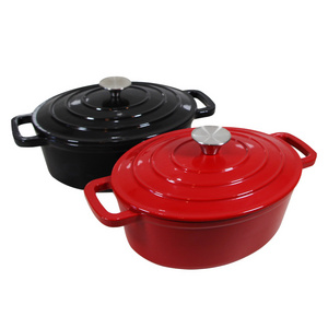 Wholesaler Black Enameled Cast Iron Pumpkin Dutch Oven Soup Pot and Pans for Camp