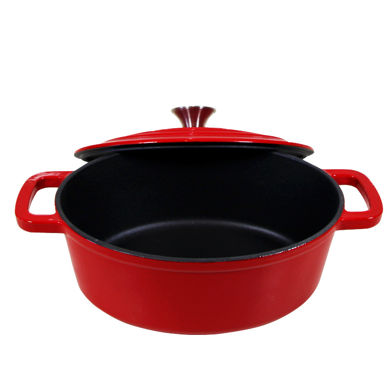 Wholesaler Black Enameled Cast Iron Pumpkin Dutch Oven Soup Pot and Pans for Camp