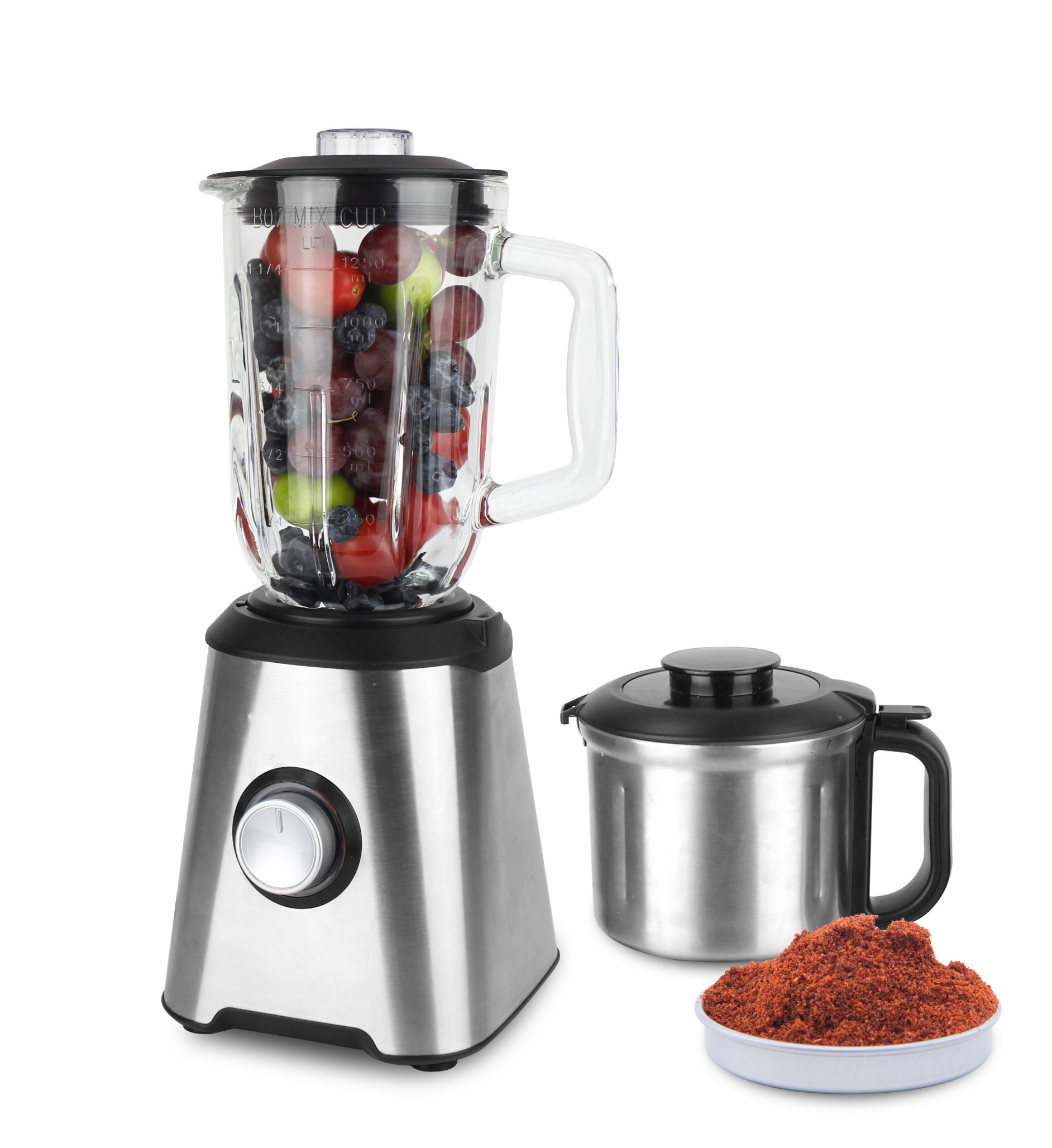 2022 table top heavy blender high speed blender with glass jar and stainless jar food processor