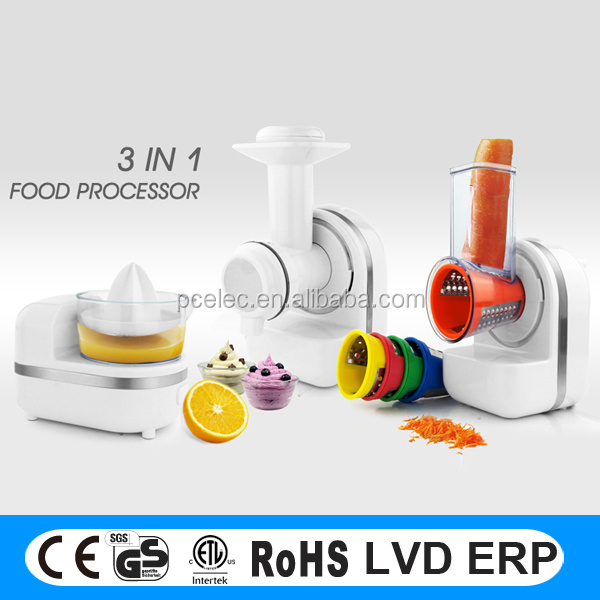 3 in 1 multi food processor with ice cream maker, salad maker and citrus juicer home ice cream maker