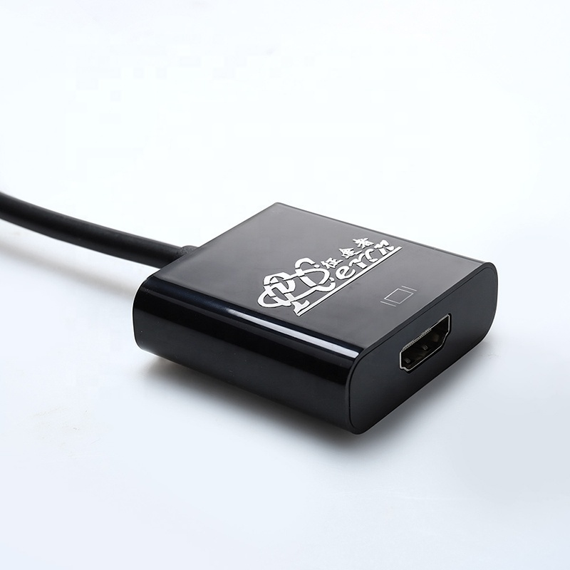 Black Display Port to HDMI Cable Adapter Male to Female DP to HDMI Converter Adapter