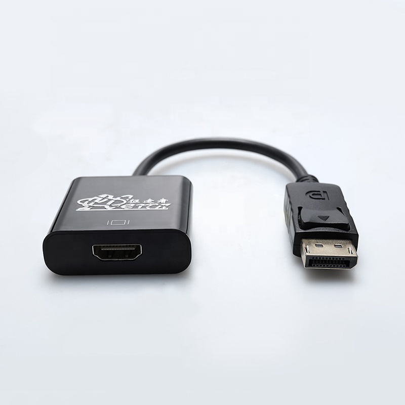 Black Display Port to HDMI Cable Adapter Male to Female DP to HDMI Converter Adapter