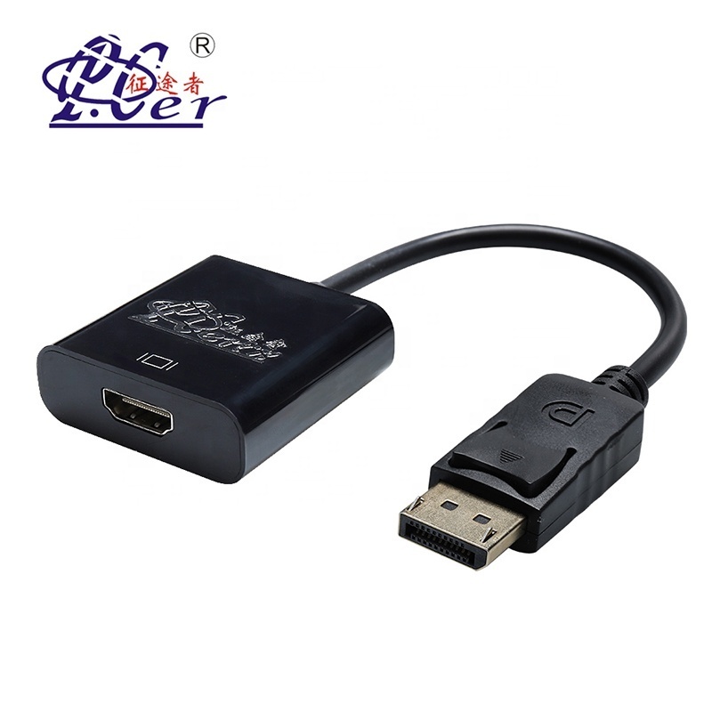 Black Display Port to HDMI Cable Adapter Male to Female DP to HDMI Converter Adapter