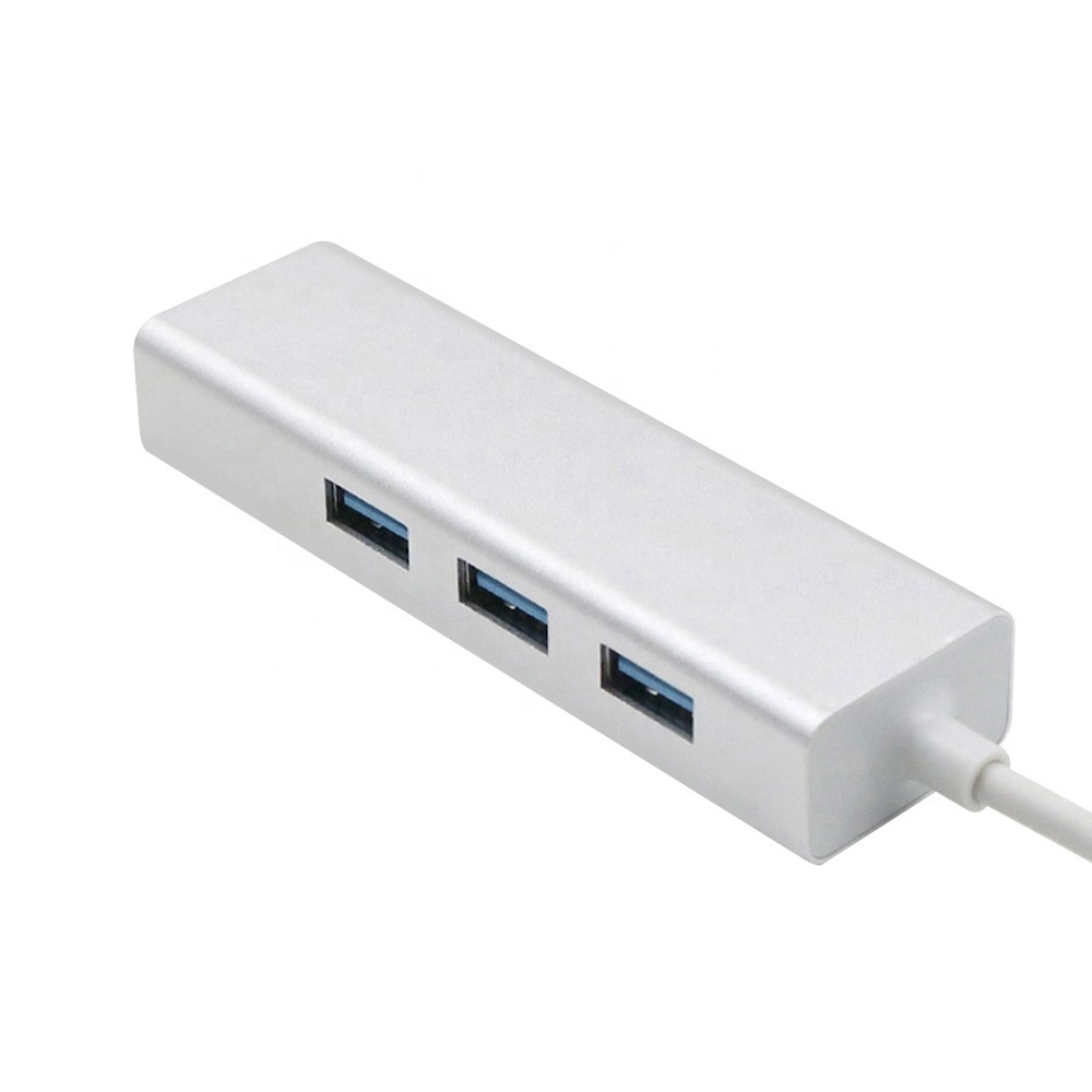 Portable USB 4 in 1 Hub 3 Ports USB 3.0 with LAN Port Multifunctional USB Adapter