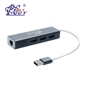 Portable USB 4 in 1 Hub 3 Ports USB 3.0 with LAN Port Multifunctional USB Adapter