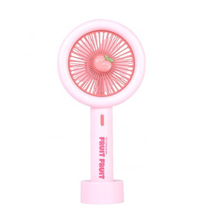 Colorful fruit cartoon handheld fan with base and night lighting Type-C rechargeable fan 3 Speed Multi-Function mini desktop fan