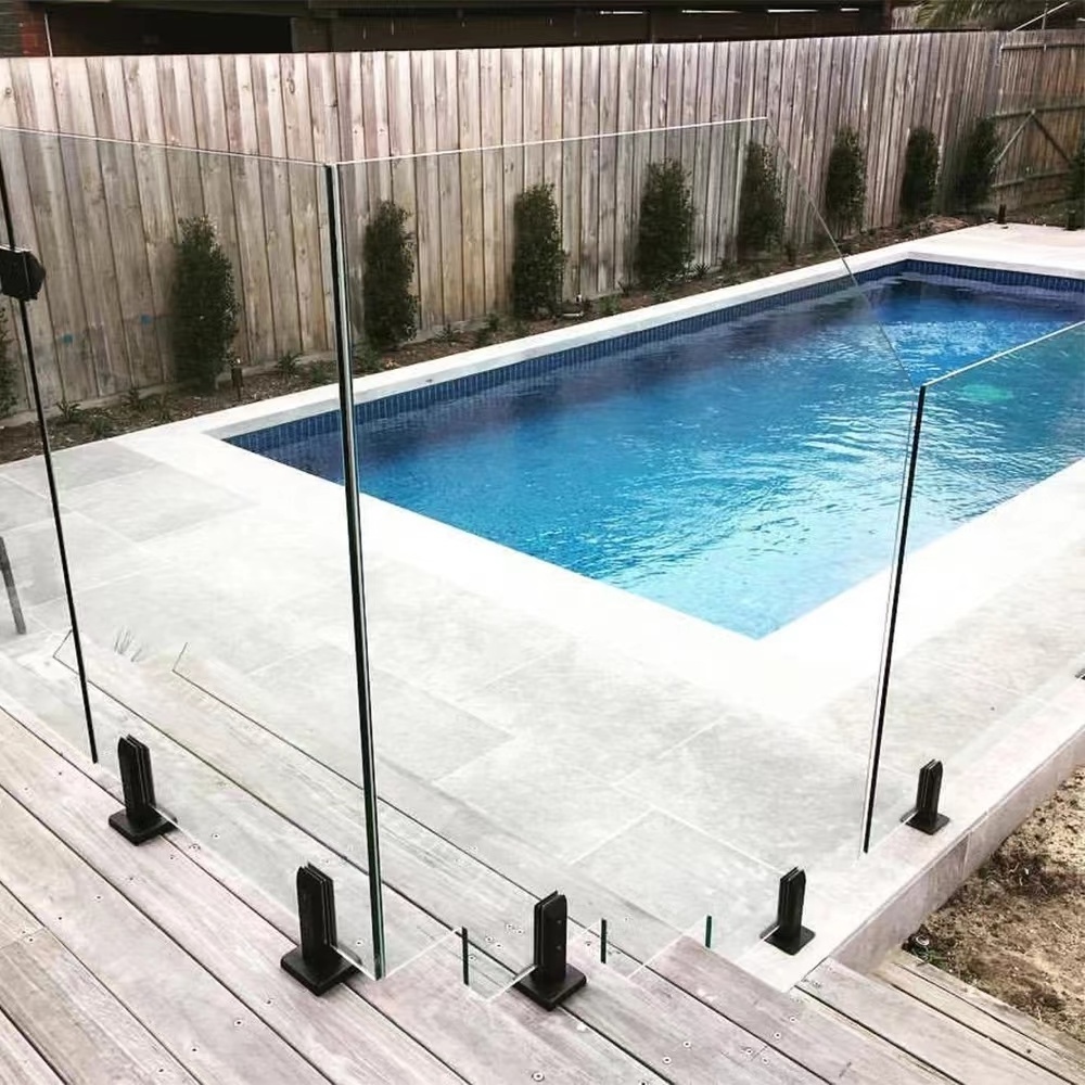 Australia Glass Pool Fence with Stairs and Balcony Stainless Steel Railing