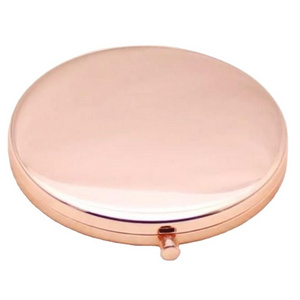 Custom Rose Gold Shell Modeling Mirror Folding Compact Portable Double Sided Pocket Mirror frame for woman girl pocket mirror