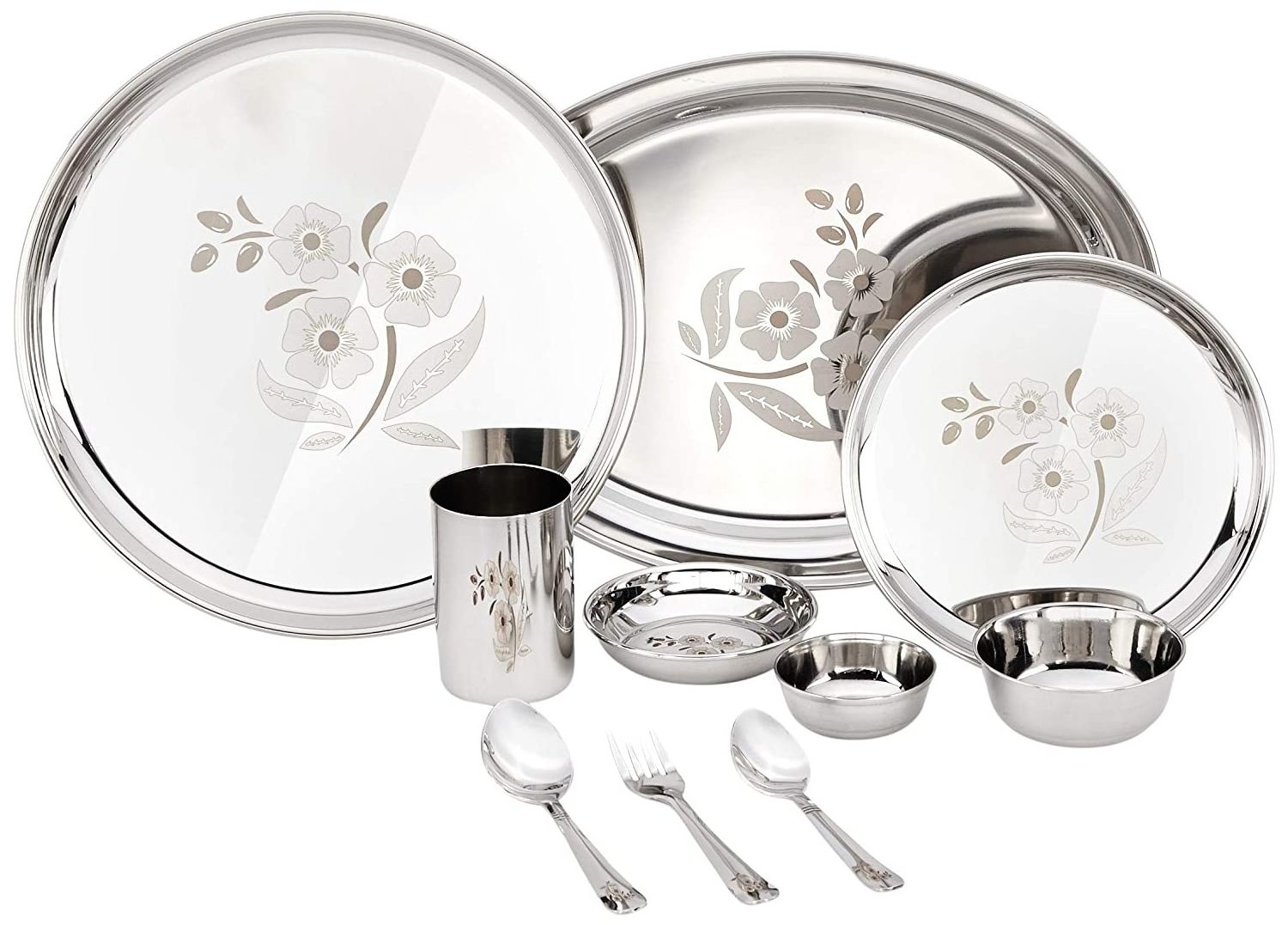 eating utensils/metal utensils/home utensils Hot Sale Round Metal hotel Serving Trays Metal Framed Silver Mirror Trays For hotel