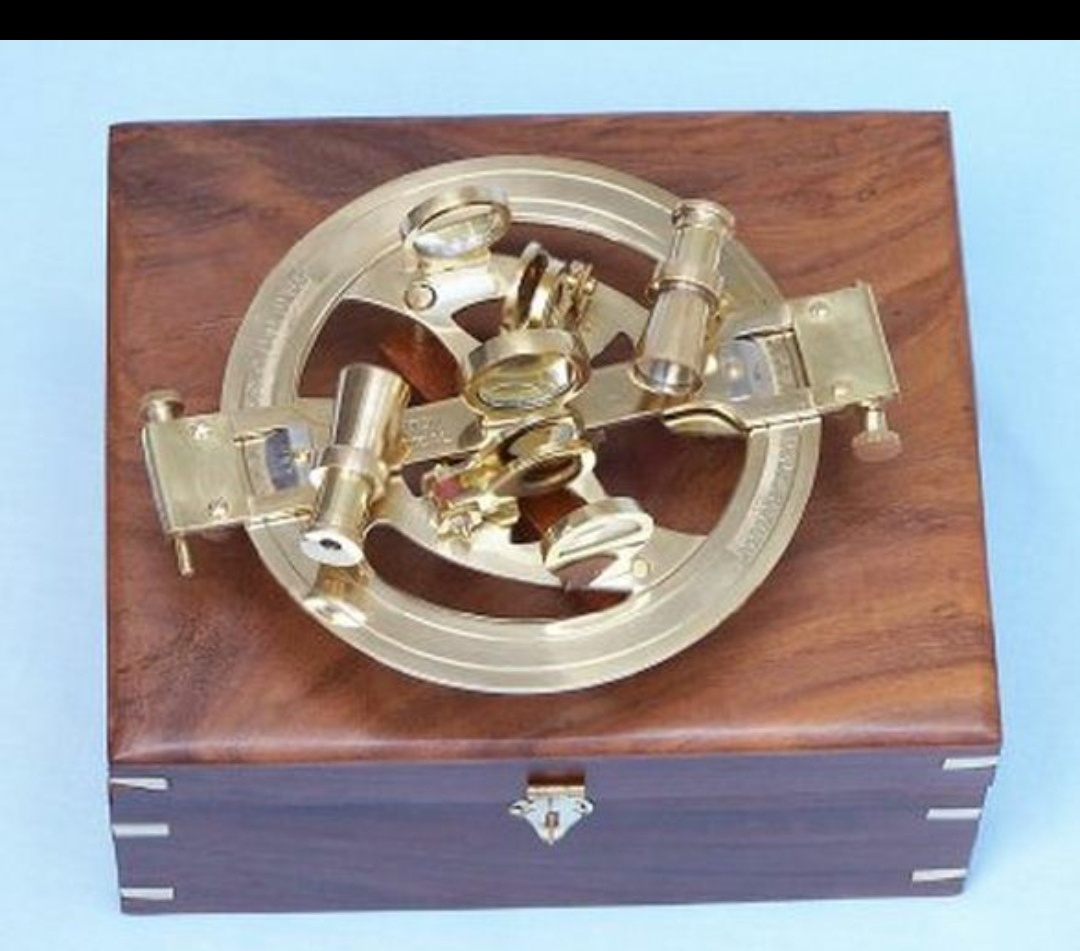 brass sundial/brass polish sundial/silver sundial  Sundial Brass Compass with Wooden Box 5 Inch Sundial Compass with Wooden Box