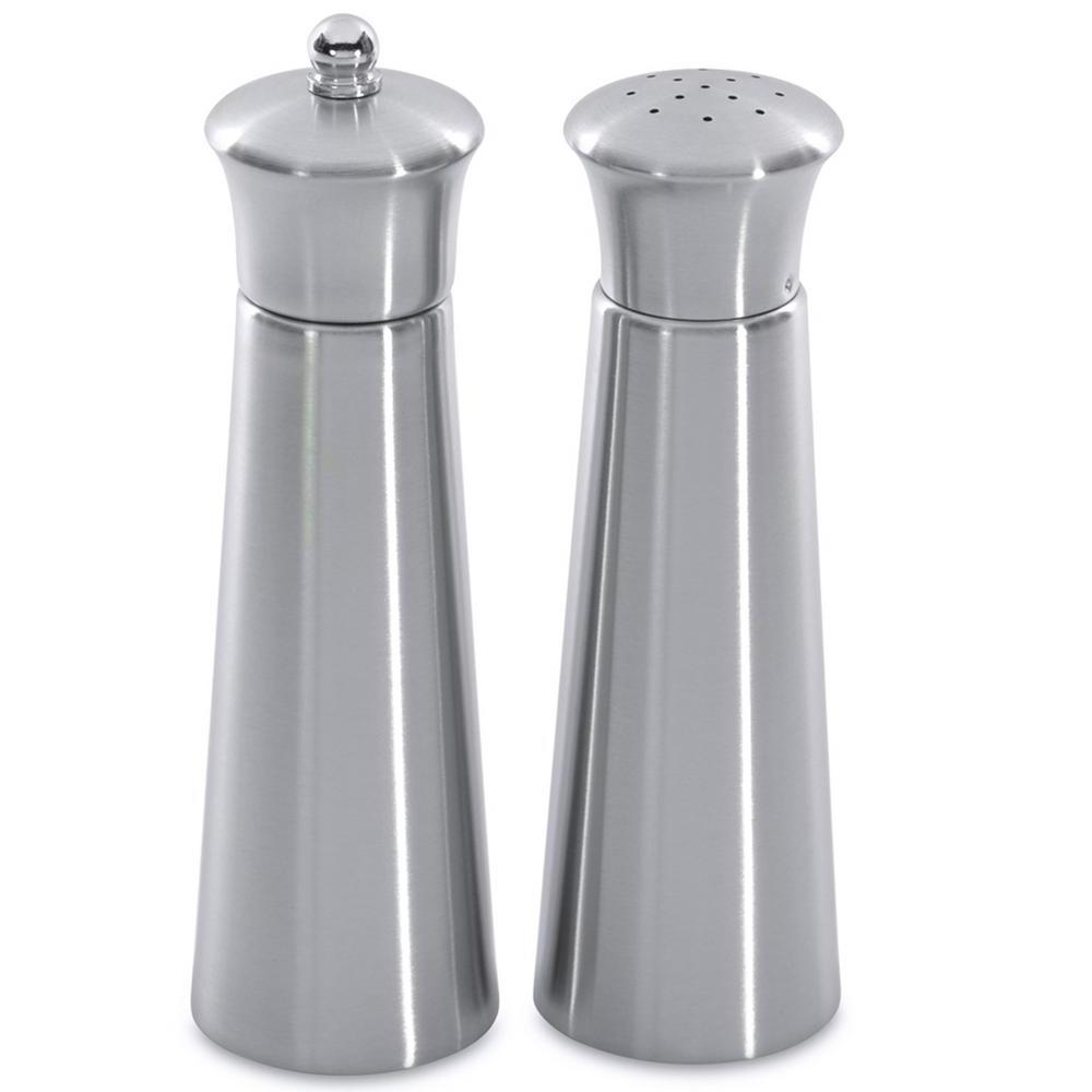 salt and pepper shakers/salt and pepper mill set/salt and pepper set Round Stainless Steel Sugar Salt Pepper Container