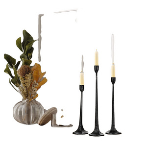 matte black candle stick /silver candle holder Home Decoration Matte Black Candlesticks Stands Gold Candlelight Dinner candle