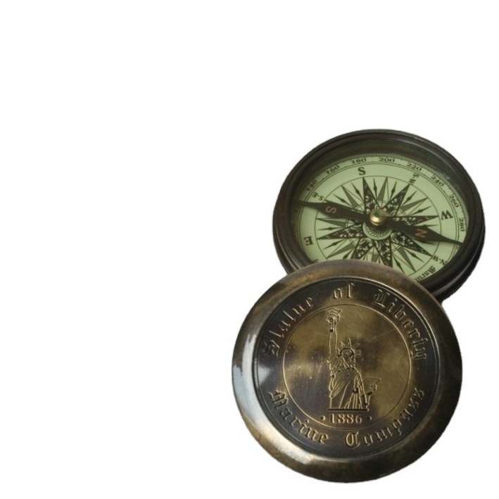 brass sundial/brass polish sundial/silver sundial  Sundial Brass Compass with Wooden Box 5 Inch Sundial Compass with Wooden Box