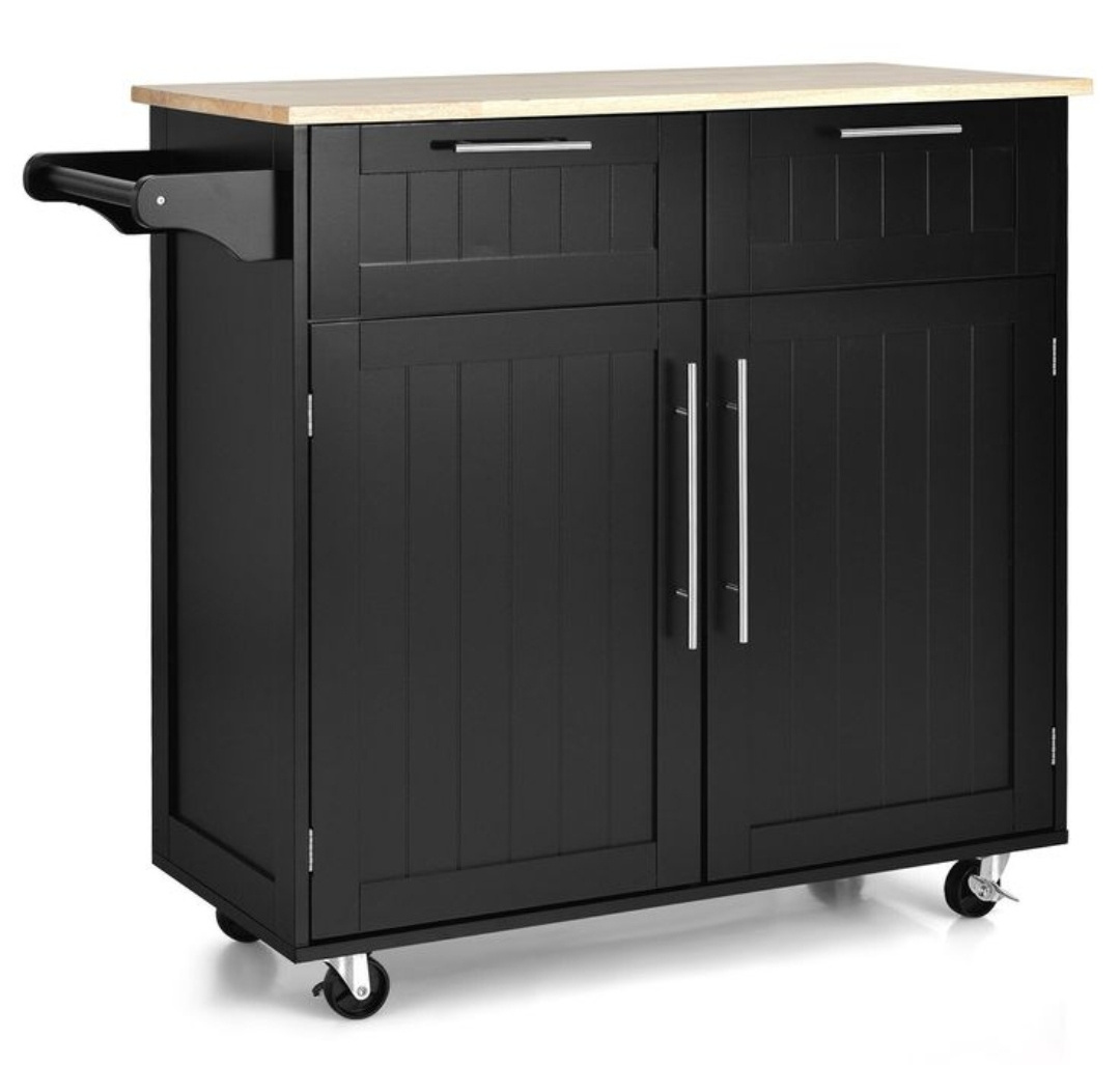 Cheap Stock Item Multipurpose Mobile Home Food Cart Bamboo Kitchen Island Cart Trolley Cabinet with Drawer