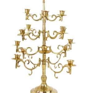 Latest 9 Arms 5 arms Tall Candelabra Wedding Centerpieces Decoration Square Base 12 Arms Gold Metal Poles brass metal Candelabra