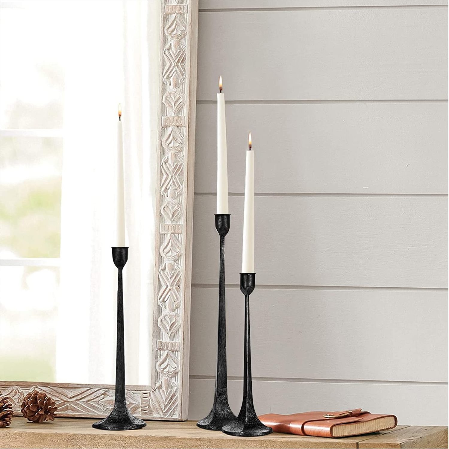 matte black candle stick /silver candle holder Home Decoration Matte Black Candlesticks Stands Gold Candlelight Dinner candle