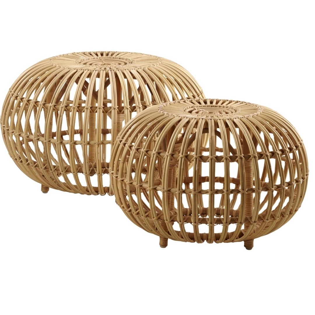 Patio Set puff stool Wicker Patio Furniture Set of 2 pcs/Rattan puff stool set/outdoor and indoor furniture for apartment