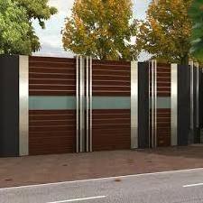 Steel Gates Wheel Security Door Modern Galvanized Steel Fence Gate Wrought Iron Main Gate Designs Steel Fence Panel for villas