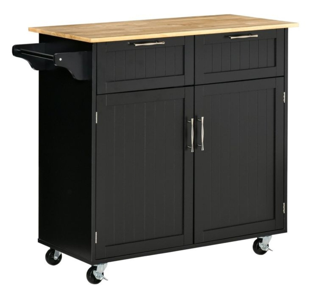 Cheap Stock Item Multipurpose Mobile Home Food Cart Bamboo Kitchen Island Cart Trolley Cabinet with Drawer