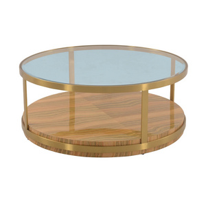 Home furniture round center table rose gold marble coffee tables modern luxury coffee table for living room Top Quality Round