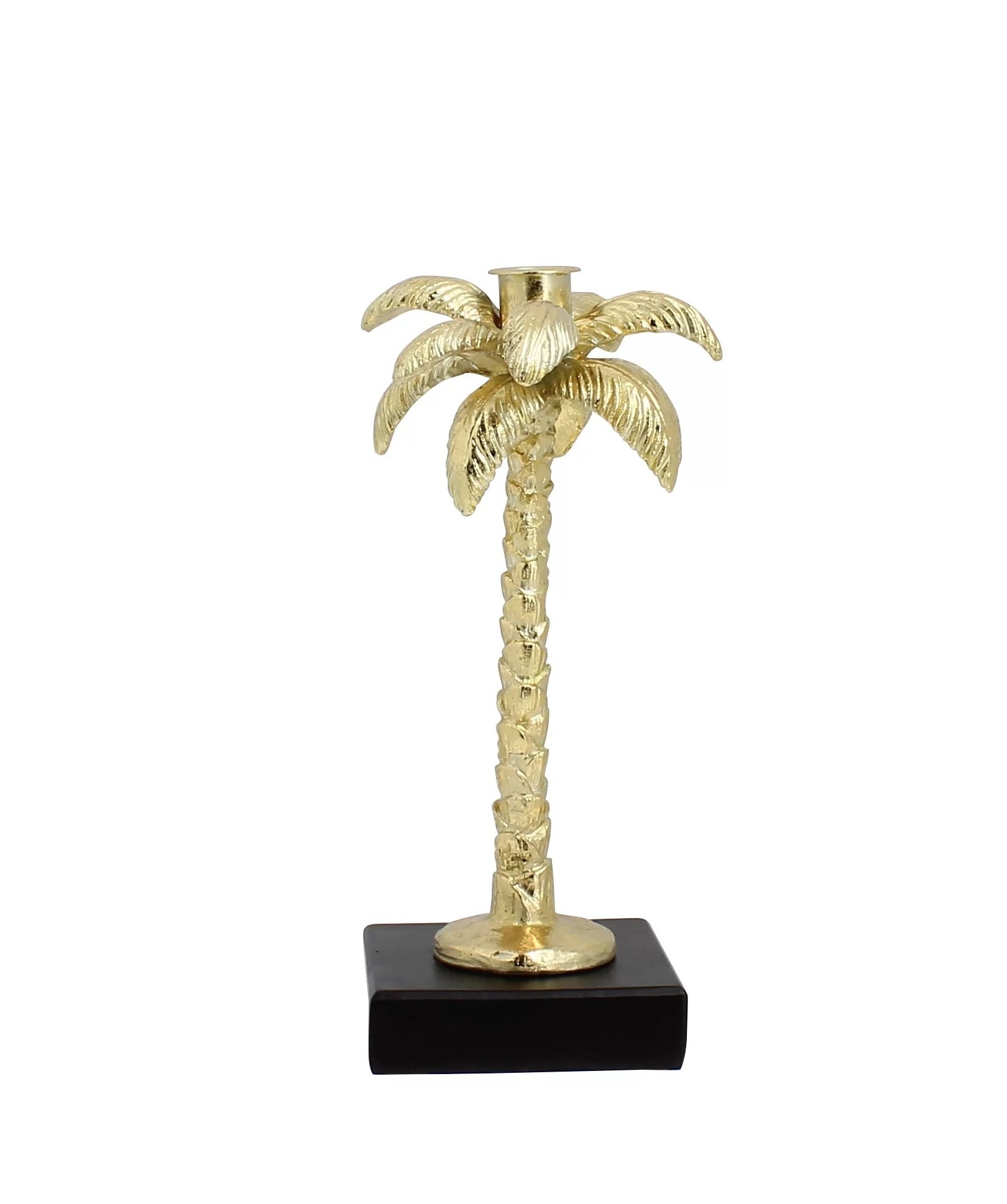 Vintage Palm Tree Candle Holder/Brass Palm Tree Candle Holder/Hot Selling Small Palm Tree Candle Holder With Golden Finished