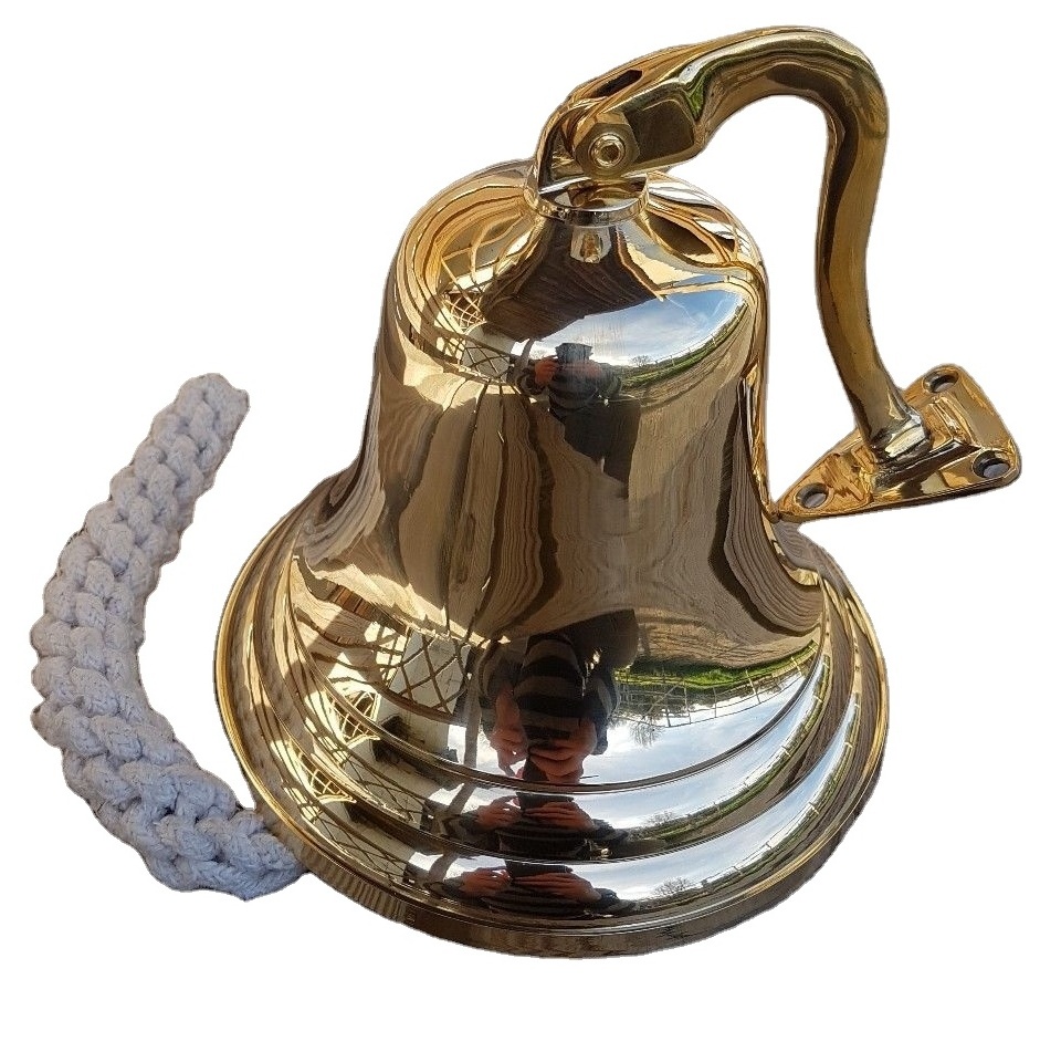 Bells Marine Brass Wooden Handle Brass Nautical Bell/indian Religious Metal Art & Collectible Custom Shape Brass Plating Model