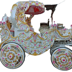 White Horse Carriage for Christmas/Cinderella pumpkin horse buggy for wedding/princess wedding buggy Golden Pumpkin Horse buggy