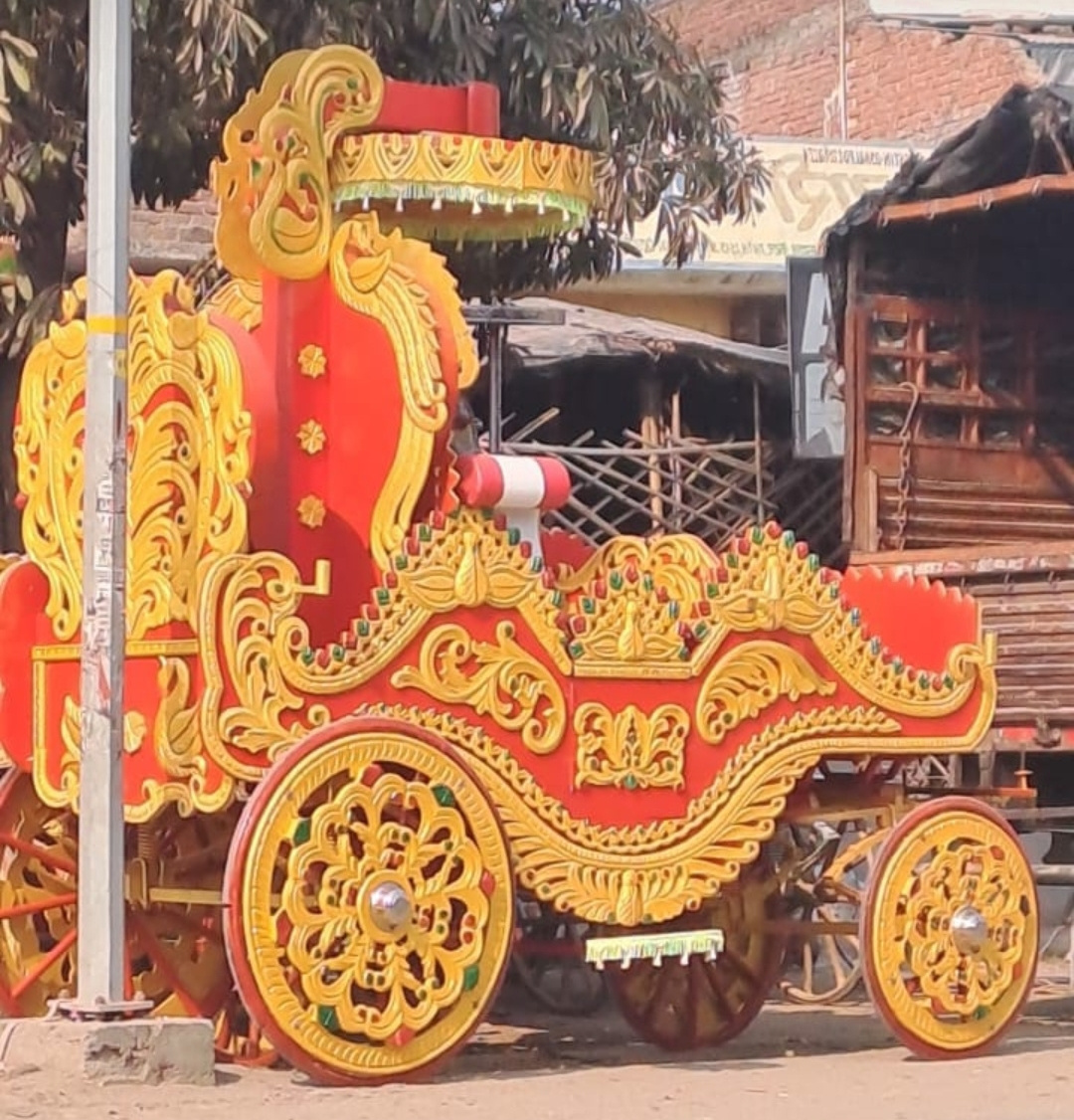 latest Cinderella carriage for children/princess pumpkin carriage/Luxury Wedding buggy Indian Horse Carriages Maharaja Horse