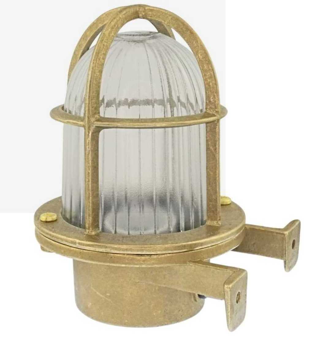 100% Brass Nautical Bulkhead Light/Grid Oval Wall Light/Brass Lampshade Ceiling Mount Light Brass Waterproof industrial light