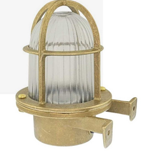 100% Brass Nautical Bulkhead Light/Grid Oval Wall Light/Brass Lampshade Ceiling Mount Light Brass Waterproof industrial light