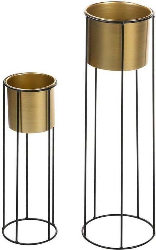 Gold Plant Pot Modern Planter with Gold Stand for Indoor Metal Flowers & Plants planter on stand Plant Trays Dishes in Garden