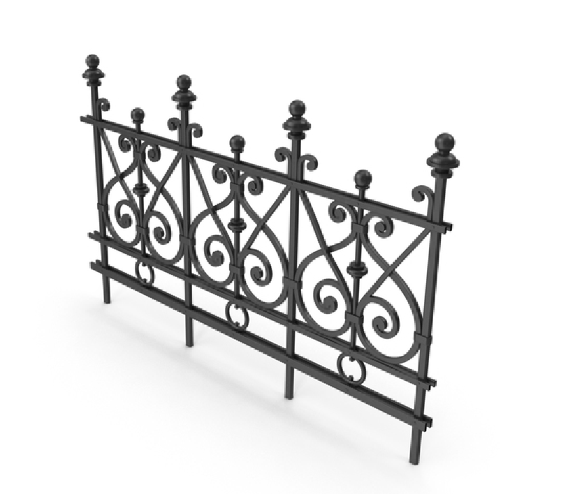 Metal Steel Tubular Steel Railing Wrought Iron Fence Panel Decorative Fencing Garden black aluminum flat top tube fence