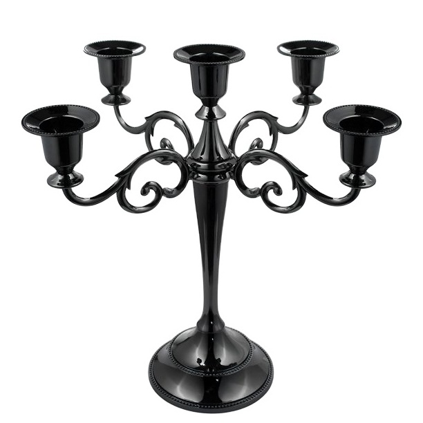 black candelabra/black crystal candelabra/black color candelabra antique black candelabra for wedding decoration and party decor