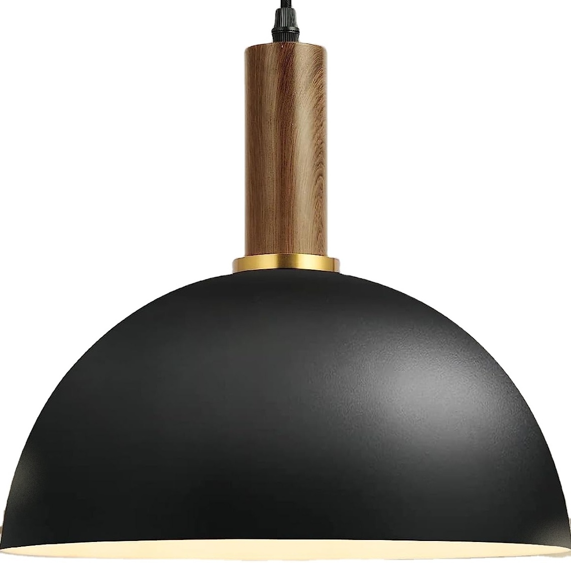 Industrial Nautical Pendant Light/Wide Single Pendant with Frosted Diffuser Mounted Fixture LED Ceiling Hanging Light in Black