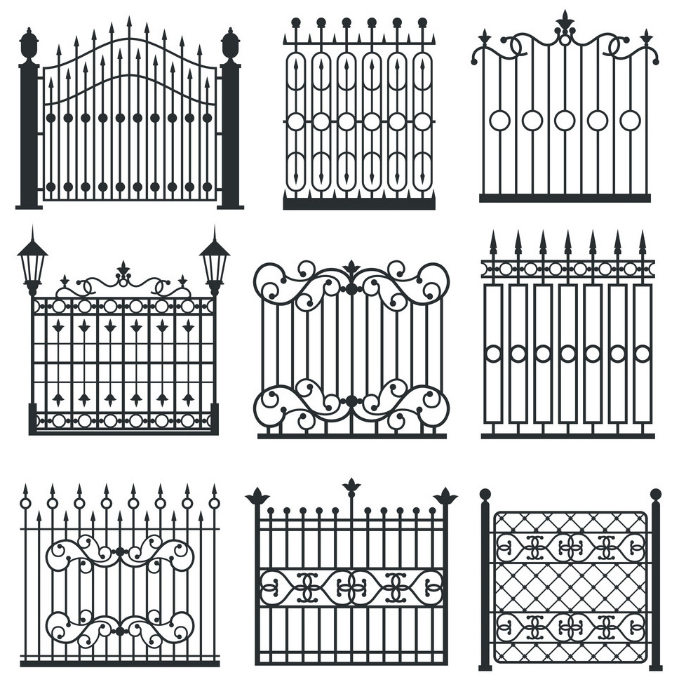 High Quality Galvanized Metal Models Wrought Iron Gates Single Main Door Exterior Iron Gate Luxury wrought iron main gate design