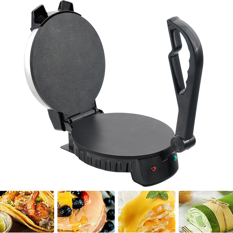 Multi Stainless Steel Non-Stick Electric Hand Press to make Indian style Chapati Tortilla 8inch Roti Maker