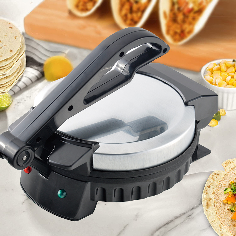 Multi Stainless Steel Non-Stick Electric Hand Press to make Indian style Chapati Tortilla 8inch Roti Maker