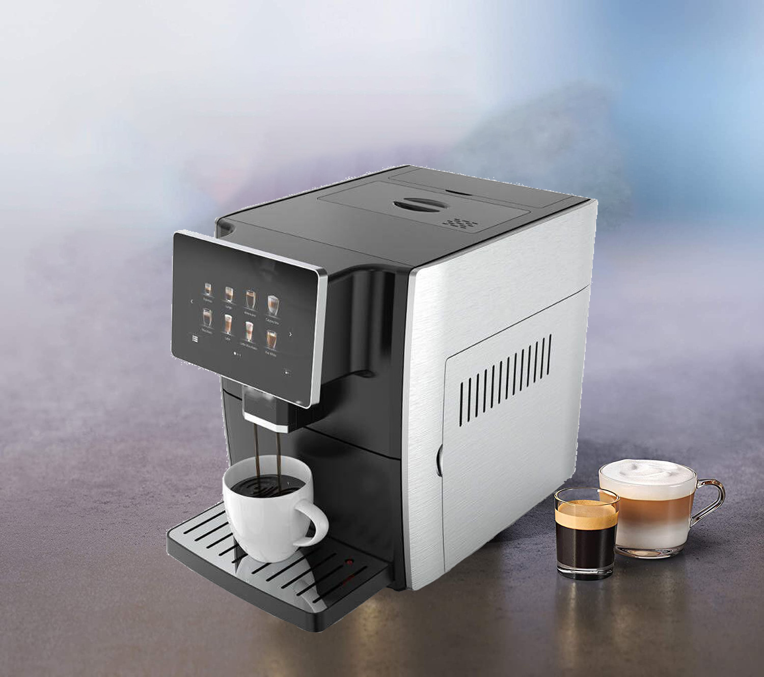 New Design Smart Touch Screen 19-Bar Pressure Pump Full Automatic coffee Machine for Americano Latte Cappuccino Macchiato