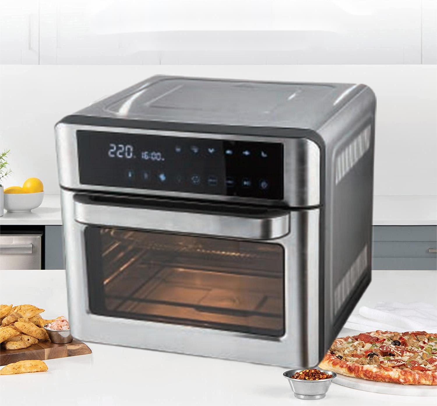 1800W Power 12 Preset Cooking Menu Stainless Steel With Visible Window 25L Digital Air Fyrer Oven