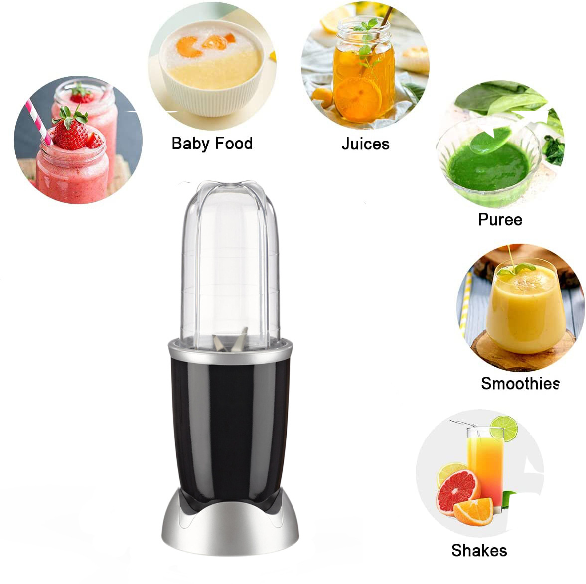 Red Universal Design 5 in1 Blender Juicer Table Personal Household Nutri Mixer Blender