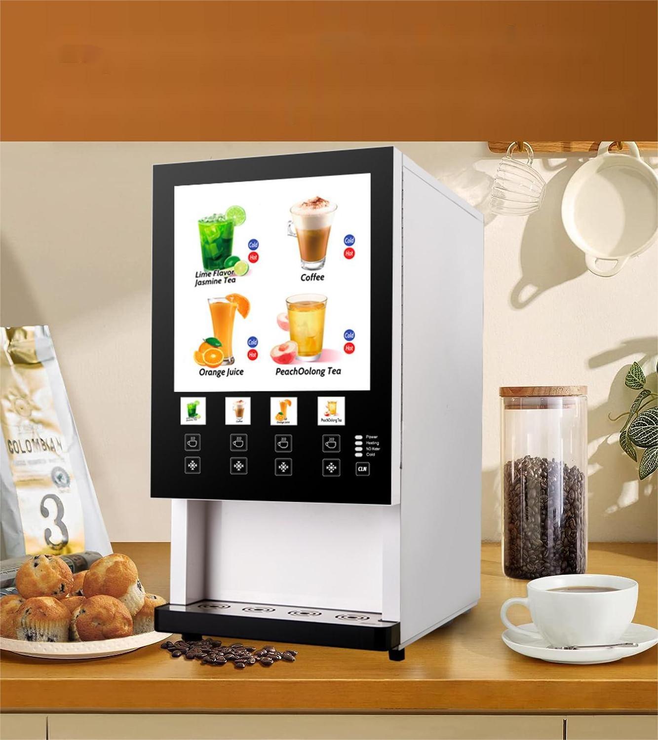 Good Quality Smart Instant 4 Powder Tank Water Commercial Tea Juice Coffee Vending Machine For Business